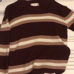 Cute burgundy striped sweater